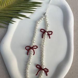 Pearl Bow Phone Charm