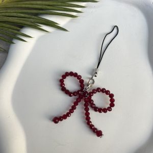 Red Crystal Bow Charm